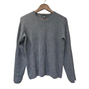 Kenneth‎ Cole New York Mens 100% Cashmere Crewneck Sweater Gray Medium EUC